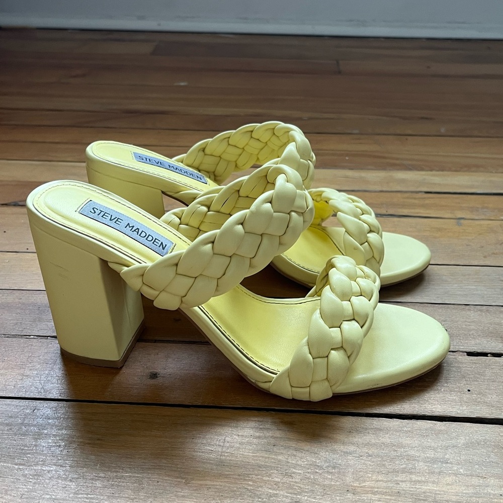 Steve Madden Kenley Yellow Braided Sandal